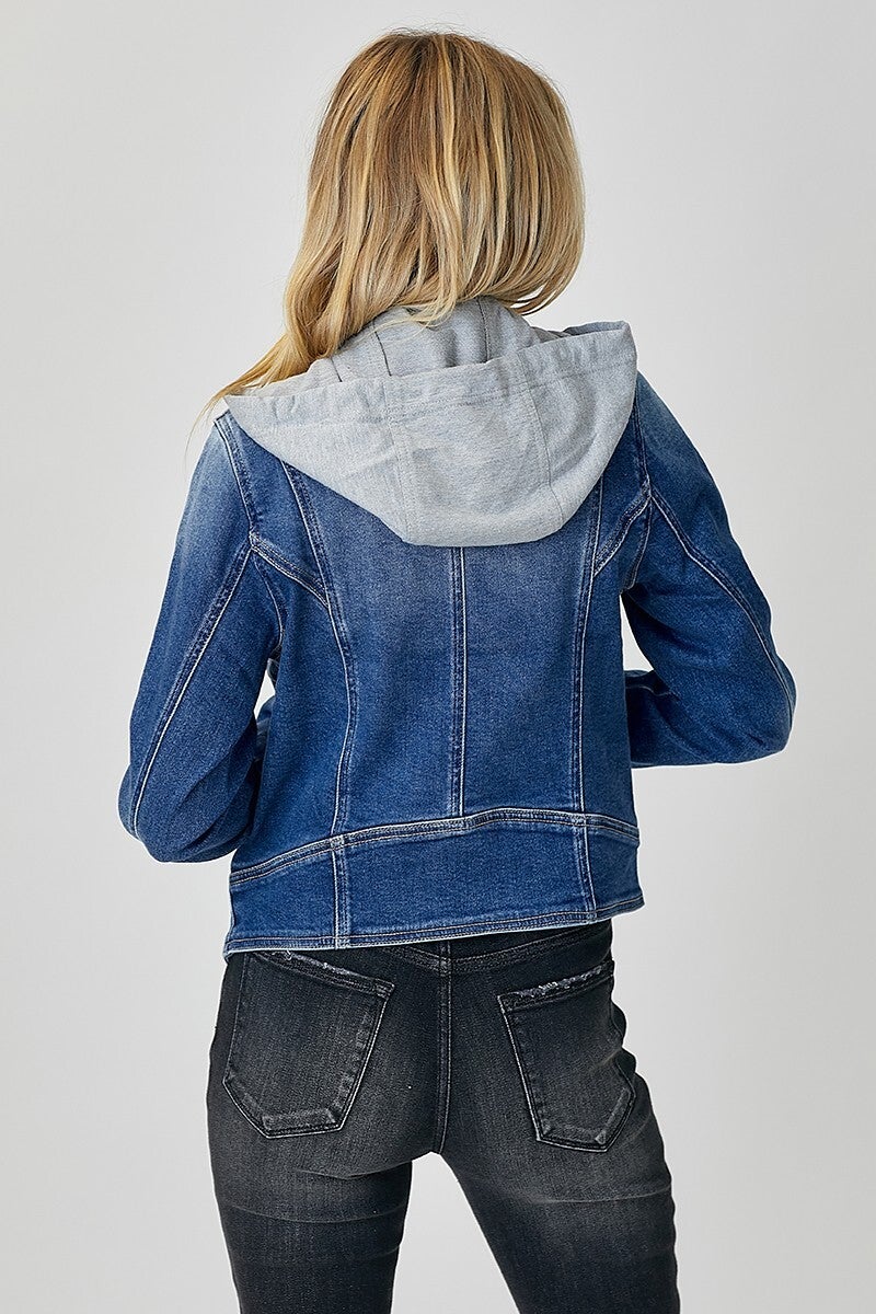 Denim Moto Jacket w Hood Gypsy James Boutique